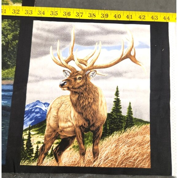 Robert Kaufman Wildlife Nature Panel Fabric Eagles Owls Deer Wolves & Elk By Al - Picture 10 of 12